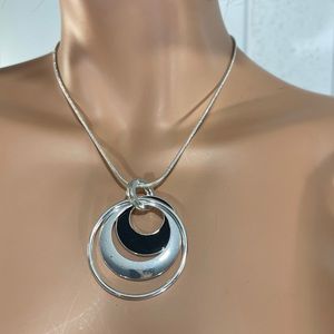 **NWT KOHLS Color Spinel Triple Circle Round  Pendant Necklace